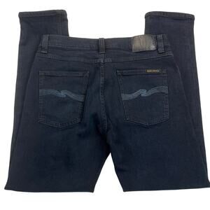 Nudie Jeans Co. Lean Dean Black Out Wash Stretch Denim Jeans Size 30x30